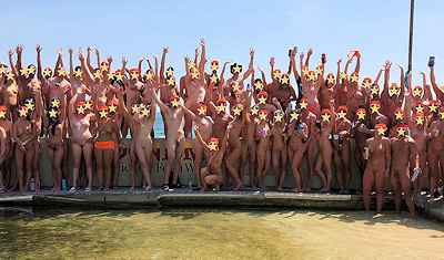 Group Photo on the Hedonism Wall